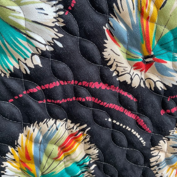 Jeanne Marc Vest Vintage ‘80s Quilted Cotton Open Waistcoat Boho Graphic Size M - Picture 11 of 14